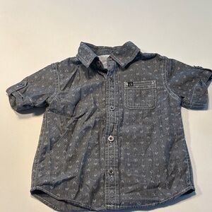 Calvin Klein Boys Short-Sleeve Chambray Button-Down Shirt - Denim